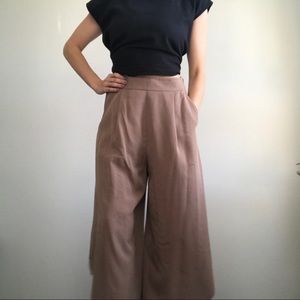 High-Waisted Wide Leg Crop Pants